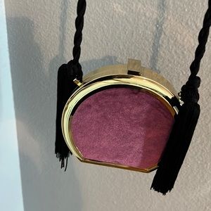 Wine and gold clutch crossbody bag
